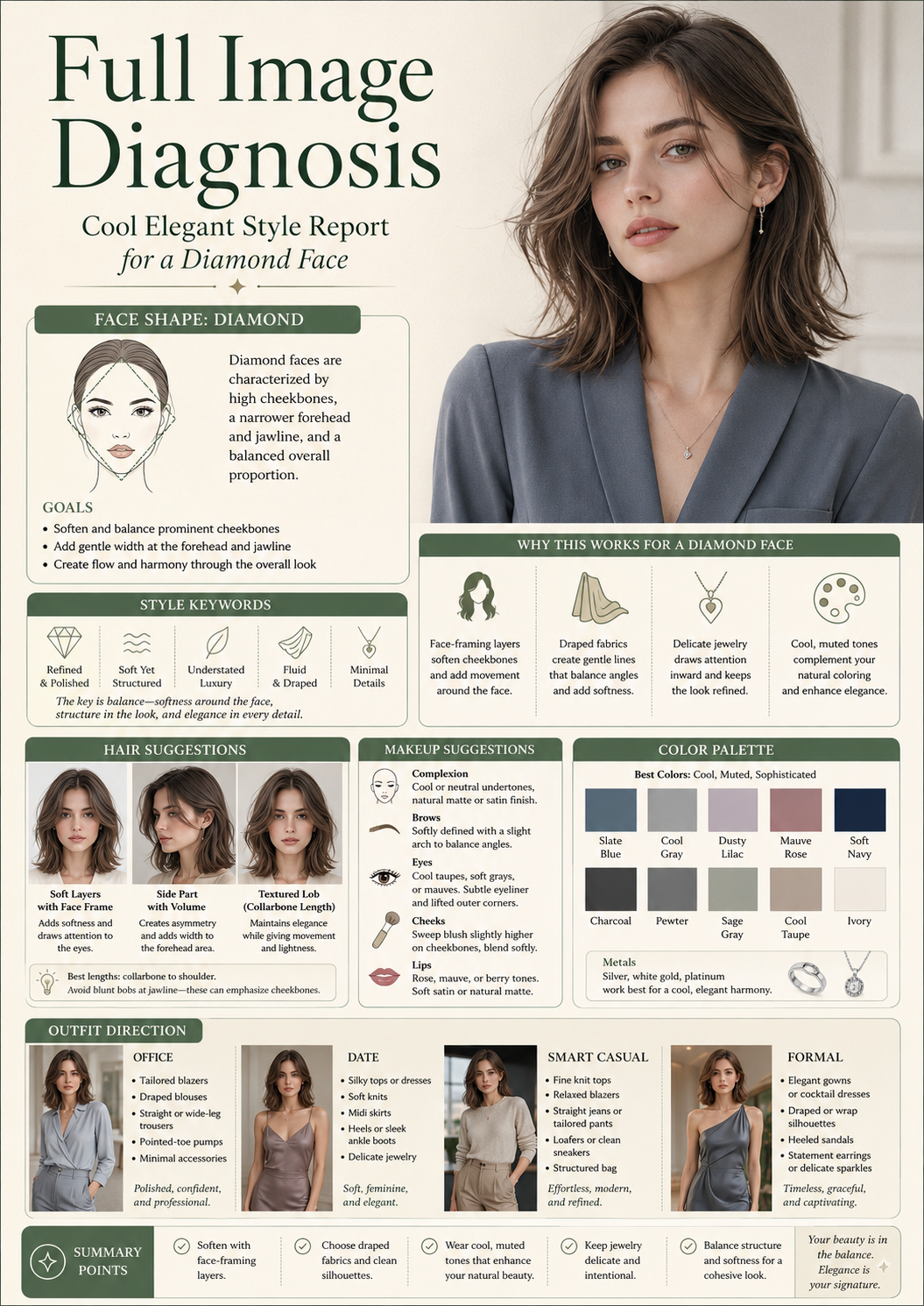 Complete image diagnosis and wardrobe guidance example